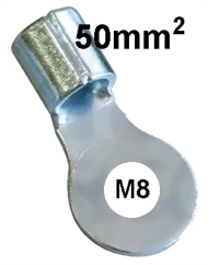 Quetsch-Ringkabelschuh unisoliert  50 mm2 M 8