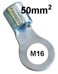 Quetsch-Ringkabelschuh unisoliert  50 mm2 M16