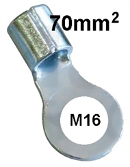 Quetsch-Ringkabelschuh unisoliert  70 mm2 M16