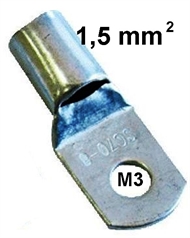 Rohr-Kerb-Kabelschuh, blank   1,5 mm2 M 3
