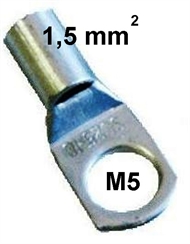 Rohr-Kerb-Kabelschuh, blank   1,5 mm2 M 5