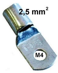 Rohr-Kerb-Kabelschuh, blank   2,5 mm2 M 4