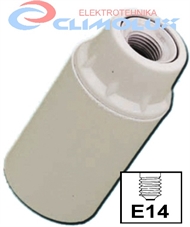 Socket lampholder E14 plain skirt, screw contact, white