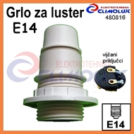 Socket lampholder E14 with external thread, screw contact, white