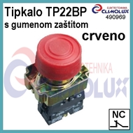 Tipkalo TP22BP crveno NC ,s gumenom zaštitomo