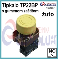 Pushbutton TP22BP NO, with rubber cap, yellow