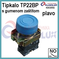 Drucktaster TP22BP NO, mit Gummischutzkappe, blau