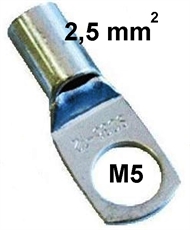 Rohr-Kerb-Kabelschuh, blank   2,5 mm2 M 5