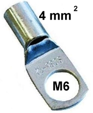 Rohr-Kerb-Kabelschuh, blank   4 mm2 M 6