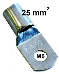 Rohr-Kerb-Kabelschuh, blank  25 mm2 M 6