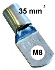 Rohr-Kerb-Kabelschuh, blank  35 mm2 M 8