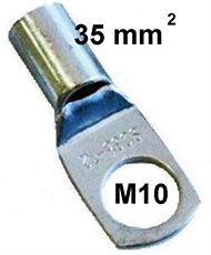 Rohr-Kerb-Kabelschuh, blank  35 mm2 M10