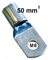 Rohr-Kerb-Kabelschuh, blank  50 mm2 M 8