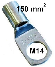 Rohr-Kerb-Kabelschuh, blank 150 mm2 M14