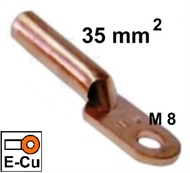 Non-insulated Long ring-tube terminal, e-copper  35 mm2 M 8