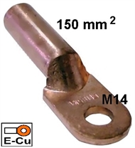Non-insulated Long ring-tube terminal, e-copper 150 mm2 M14
