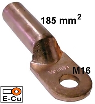 Non-insulated Long ring-tube terminal, e-copper 185 mm2 M16