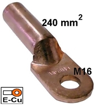 Non-insulated Long ring-tube terminal, e-copper 240 mm2 M16