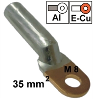 Non-insulated copper-aluminum ring-tube terminal  35 mm2 M 8