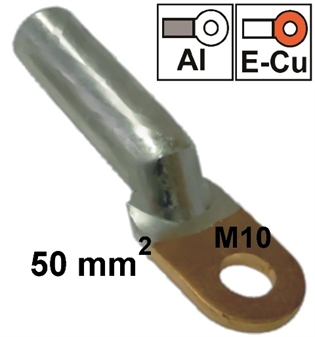 Neizolirana bakreno-aluminijska okasta stopica  50 mm2 M10