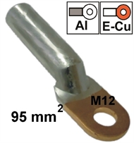 Kupfer-Aluminium Presskabelschuh, blank, 95 mm2 M12