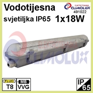 Protected Fluorescent waterproof luminaire IP65 1x18W T8 MB