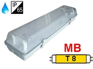 Protected luminaire IP65 for T8 fluo. tubes 2x18W, magnetic ballast 