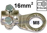 Screw-type ring terminal, alloy,  16 mm2 M 8