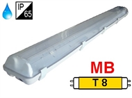 Protected luminaire IP65 for T8 fluo. tubes 2x58W, magnetic ballast 