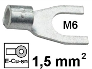 Quetsch-Gabel-Kabelschuh  1,5mm2 M6
