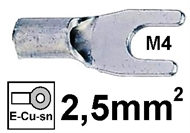 Quetsch-Gabel-Kabelschuh  2,5mm2 M4