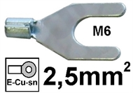 Quetsch-Gabel-Kabelschuh  2,5mm2 M6