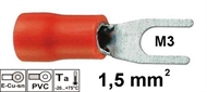 Isolierte Quetsch-Gabel-Kabelschuh  1,5mm2 M3 , rot