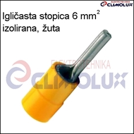 Insulated Pin terminal 6 mm2 , yellow
