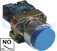 Tipkalo izdignuto TP22BL NOx1, na metalnoj osnovi, plavo