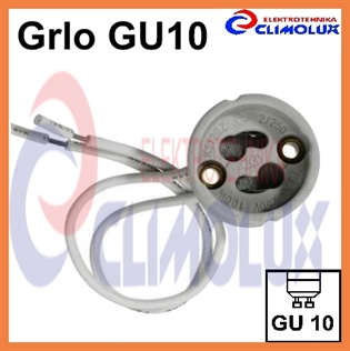 Grlo GU10 230V, porculan, za halogene i LED žarulje