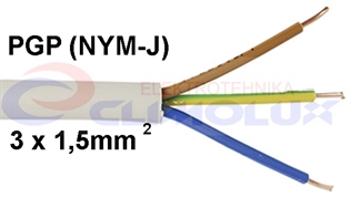 Kabel PGP (NYM-J) 3 x 1,5 mm2