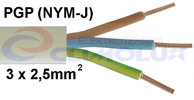 Cable PGP (NYM-J) 3 x 2,5 - CLIMOLUX-elektrotehnika