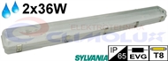 Waterproff luminaire IP65 2x36W T8, EVG, SY