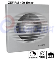 Wandeinbauventilator ZEFIR-100 WC mit timer