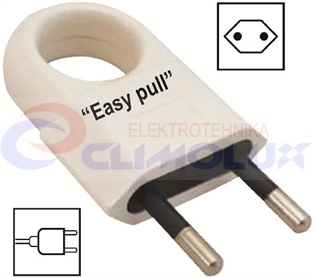 Eurostecker ,gerade, weiss , Easy-Pull