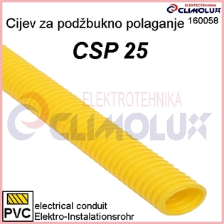 Elektroinstalacijska savitljiva cijev CSP 25 žuta, za podžbukno polaganje