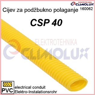 Elektroinstalacijska savitljiva cijev CSP 40 žuta, za podžbukno polaganje