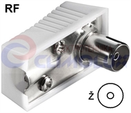 Coaxial Antenna RF-coupling-connector 9,5mm, female, angle, white