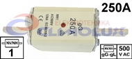 Low voltage fuse NV-NH -1 KOMBI with blade contacts 250A gG-gL 500V