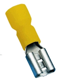 Flachsteckhülse isoliert 6,3x0,8mm; 6,0mm2 gelb