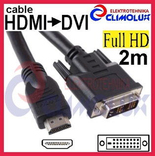 Audio-Video kabel HDMI na DVI 2,0m