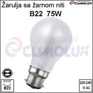 Light bulb B22  75W, 230V pearl