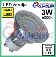 LED lamp GU10 spotlight 3W/6000K SMD Vt