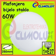 Plafonjera bijelo staklo D250 1xE27
